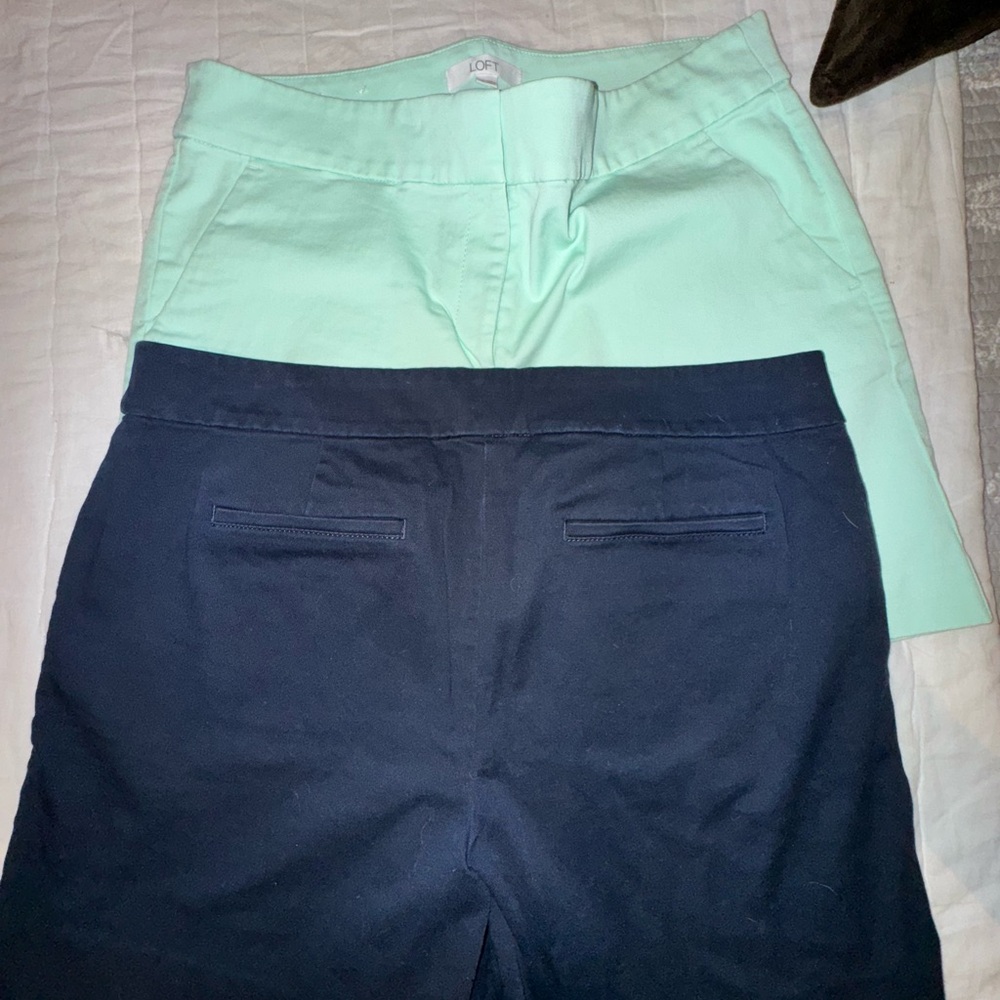 LOFT Mint and Navy Shorts
